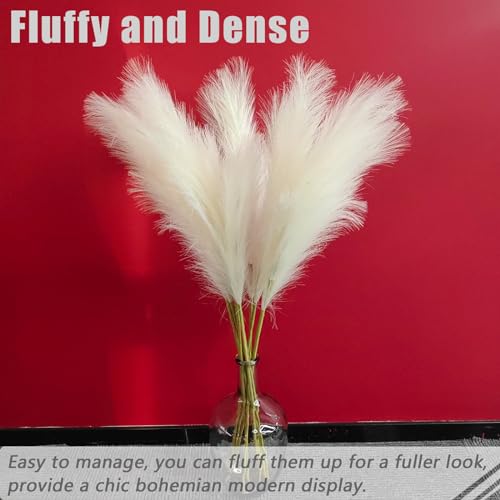 Image of 38 inch 10 Stems White Pampas Grass Tall Decor Faux Pampas Grass for Floor Vase