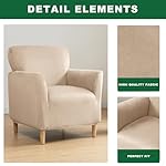 Velvet Banquet Armchair Slipcovers Soft Chair Covers Armchair 1-Piece Stretch Chair Covers for Living Room Nonslip Outdoor Armchair Slipcover Kids Pets Friendly Furniture Protector,Beige Gray - Image 3