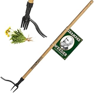 Grampa's Weeder - The Original Stand Up Weed Puller Tool With Long Handle - Made With Real Bamboo & 4-Claw Steel Head Design - Easily Remove Weeds Without Bending, Pulling, or Kneeling
