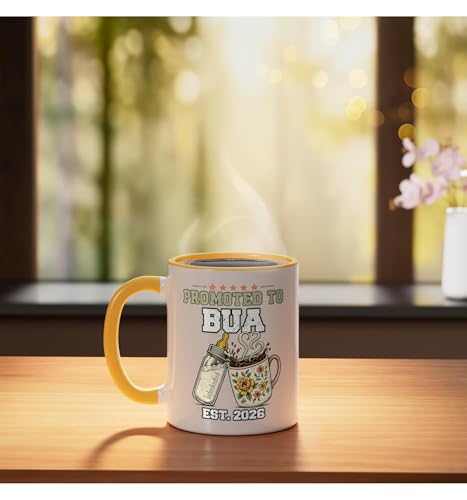 Tazón de cerámica Bua Est 2026 color amarillo y blanco 11oz miniatura 3