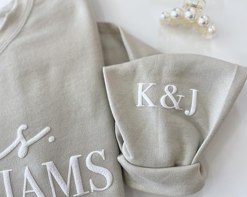 Up2ournecksinfabric - Bride Sweatshirt - Mrs Sweater - Honeymoon Outfit - Wedding Gift - Bride Crewneck - Miss to Mrs4