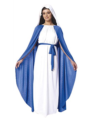 Rubber Johnnies Virgin Mary COSTUME Christmas Nativity Jesus Crib Size 8-14 Adult Fancy Dress