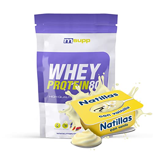 MASmusculo - Whey Protein80-500 g - Natillas Vainilla - Suplemento Deportivo Puro de Calidad - Proteína Whey - Con Lacprodan de Arla y Suero de Leche - Ayuda a Aumentar la Masa Muscular