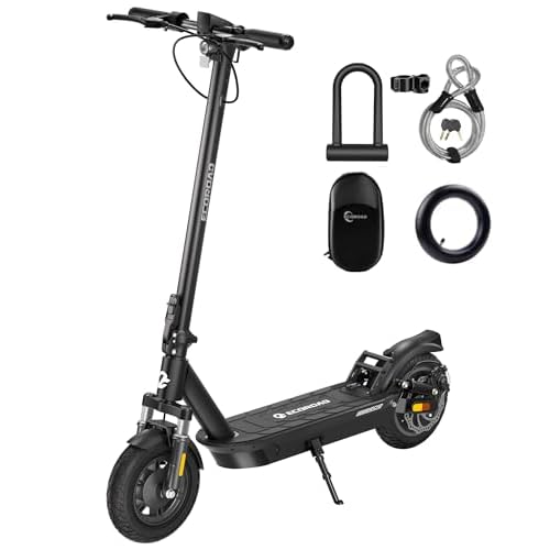 ECOROAD EC9/10 Electric Scooter for Adults, 500/750W Motor & 21/25 MPH & 25/32 Miles Long Range, 10" Tires with Dual Suspension, Foldable Commuting E