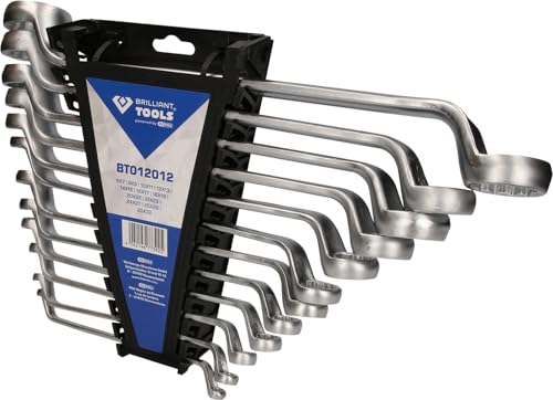 BRILLIANT TOOLS BT012012 Jeu de clés polygonales doubles coudées, 12 pcs [Powered by KS TOOLS]