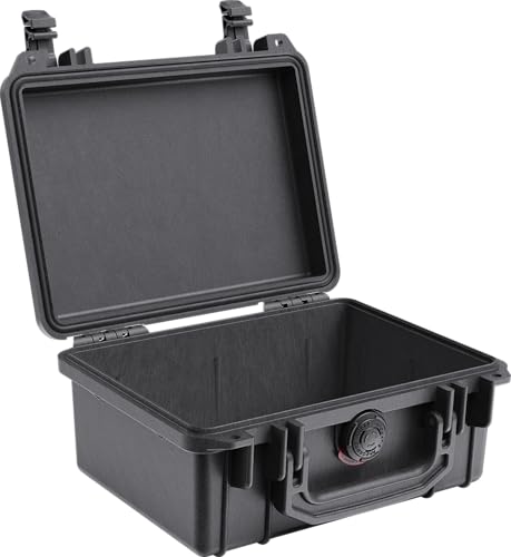 PELI Protector 1150 Schlagfester Schutzkoffer für Optische und Elektronische Instrumente, IP67 Wasserdicht, 3L Volumen, Hergestellt in den USA, Ohne Schaum, Schwarz