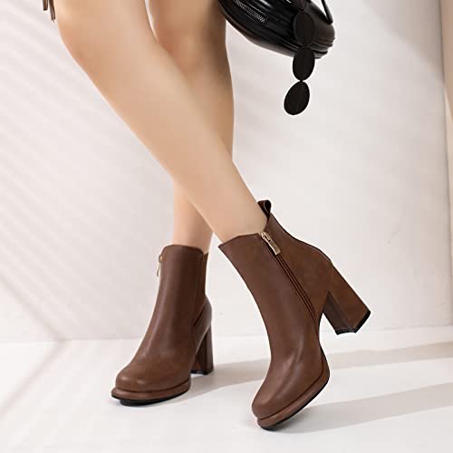 Classic Side Zipper Block Heel Women Chelsea Boots4