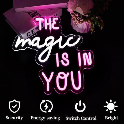Image of The Magic Is In You Neon Sign Led Neon Lights Neon Signs for Wall Decor Light Up Sign for Birthday Party Club Gift