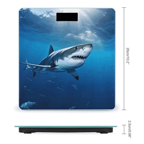 Báscula digital de baño con diseño tiburón 180 kg miniatura 2