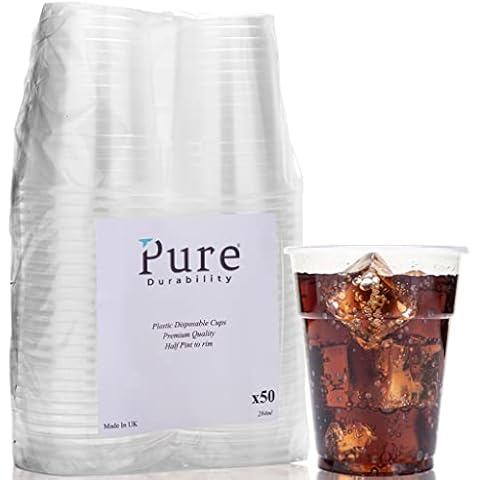 Pure Durability Plastic Half Pint Cups 50 Pack Cover