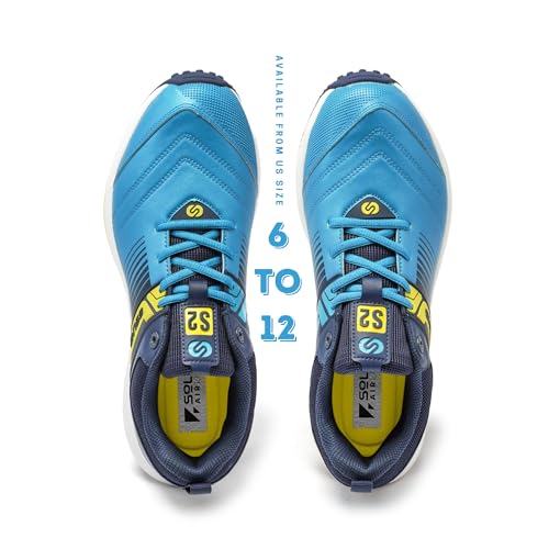 Image of SOLM8 S2 Cricket Shoes Men Boys Junior Players - Advanced Grip Rubber Spikes for Turf /Grass, Ultralight Cushioning in Bright Colors (2025 Edition)