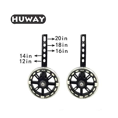Image of training wheels flash mute wheel bicycle stabiliser mounted Kit compatible for bikes of 12 14 16 18 20 Inch, 1 Pair