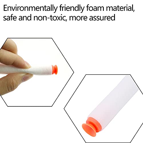 Borola 100Pcs 7.2Cm Refill Bullet Darts Compatible For Nerf Elite Series Blasters Kid Toy Gun - White,Suction #TOP2