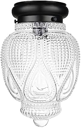 DSMJFU Black Semi Flush Mount Ceiling Light Fixture Globe Blown Glass Shade Close to Ceiling Lighting for Vintage Farmhouse Antique Indoor Lighting