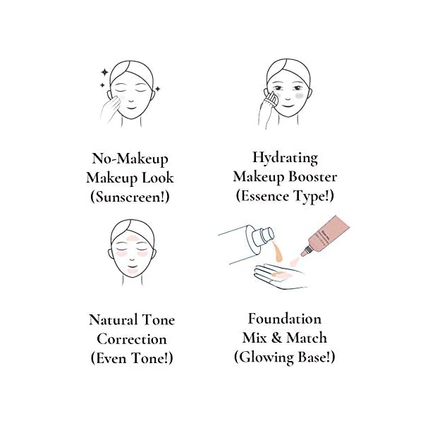 MAKEPREM-Base-me-Tinted-Moisturizer-135-fl-oz-SPF-50-PA-weight-Makeup-Base-with-Sunscreen-for-a-Naturally-Glowing-Look-Make-Prem-MakePrem MAKEPREM Base Me Tinted Moisturizer UVA UVB UV Protection SPF 50+ PA++++1.35 Fl Oz VEGAN Makeup Base Primer Sunscreen…