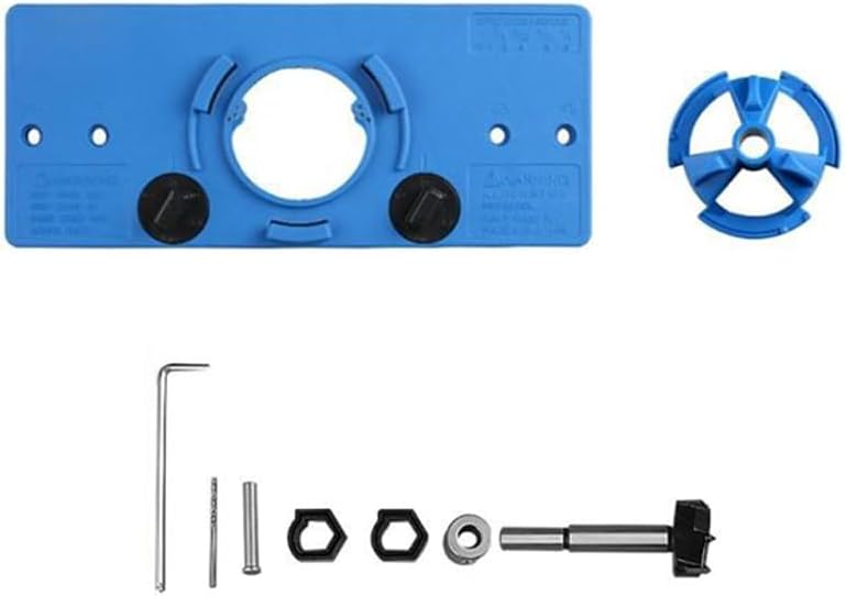 Hinge Jig, Door Hinge Mortiser, Hinge Installation Kit, Door Hinge Router Template for Wine Cabinets, Shoe Cabinets, Closets(Blue)