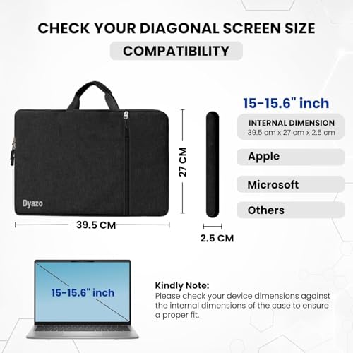 Dyazo 15.6 Inch Laptop Sleeve Black - Image 4