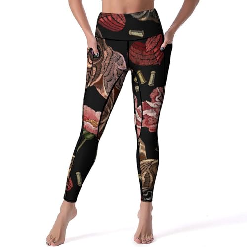 Yoga leggings taille haute Color Dog Flower pantalon sport gym S