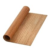Carbonized Bamboo Matchstick Natural Table Runner, Natural Bamboo Tablemat, Home Décor, 12 x 32 Inch Anti-Slip Vintage Coffee/Tea Mats, 1 Pcs