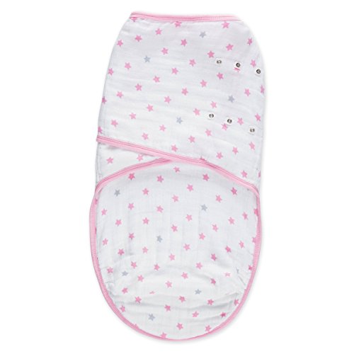 aden by aden + anais Easy Swaddle Sack | Muslin Baby Wrap | Ideal for Baby Girls & Boys | Newborn Boy & Girl, Unisex Infant Wraps, Wearable Swaddles Sleep Sack, Small/Medium