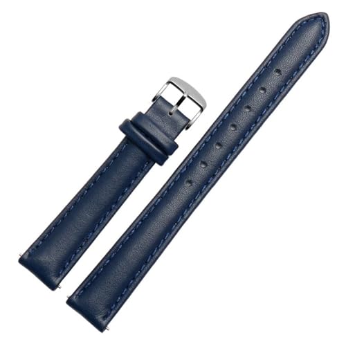 Correa de reloj de piel auténtica contra rozaduras de 16mm color marrón