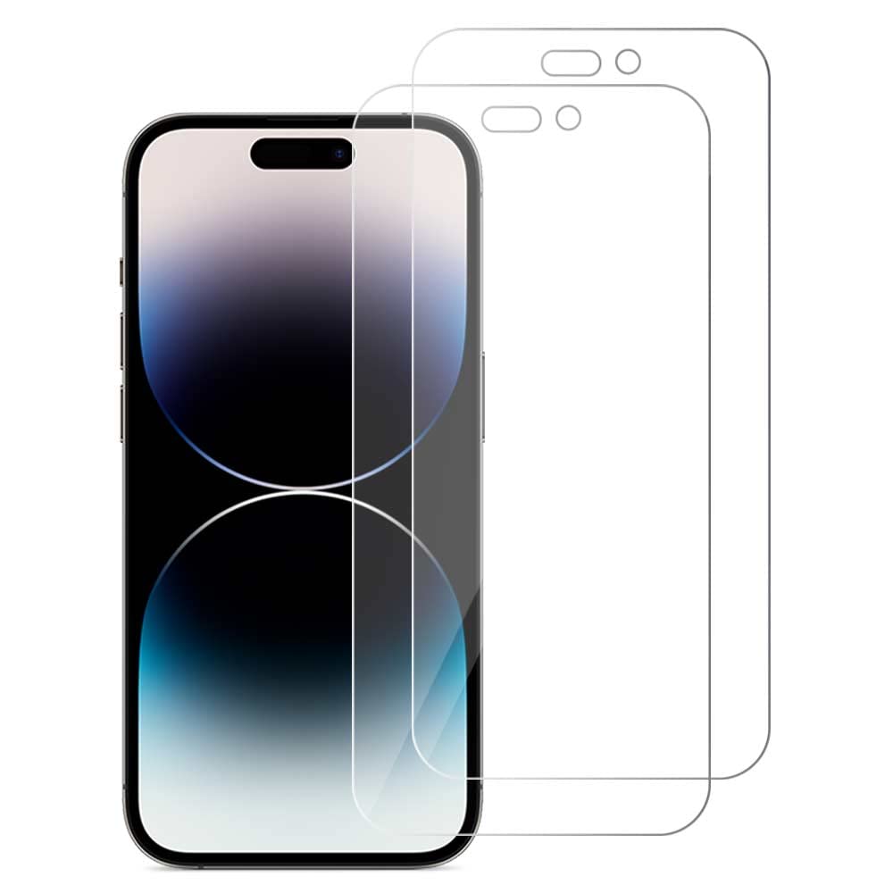 WOW IMAGINE Unbreakable Nano Film Glass [ Flexible Like a Screen Guard, Harder Than a Tempered Glass ] Screen Protector Compatible with Apple iPhone 14 Pro – Pack of 2 Transparent