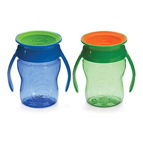 Wow Cup for Baby 360 Sippy Cup, 7 oz, 2 Pack (Blue/Green) Cover