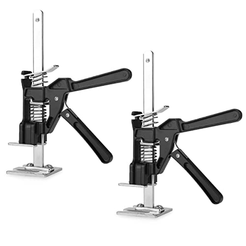 Alzacristalli manuali,Cric manuale mobile, pannello porta strumenti di sollevamento labor Saving Leve mobile Cric strumento piastra capacità di 220 kg (nero-2 pezzi)