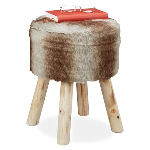 Relaxdays Tabouret de Fourrure Cover