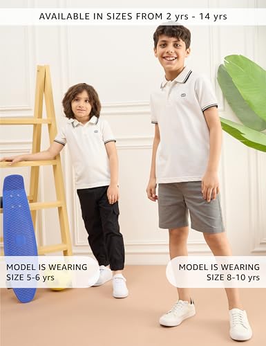 Image of Amazon Brand - Symbol Boys Cotton Rich Solid Polo Tshirt | Collar Tshirts | Half Sleeves | Plain-Regular Fit
