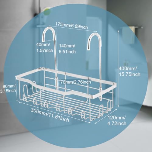 Shower Caddy Hanging for Elderly, Stainless Steel Hanging Basket with Hooks by Velarionna - Used condition - Image 2