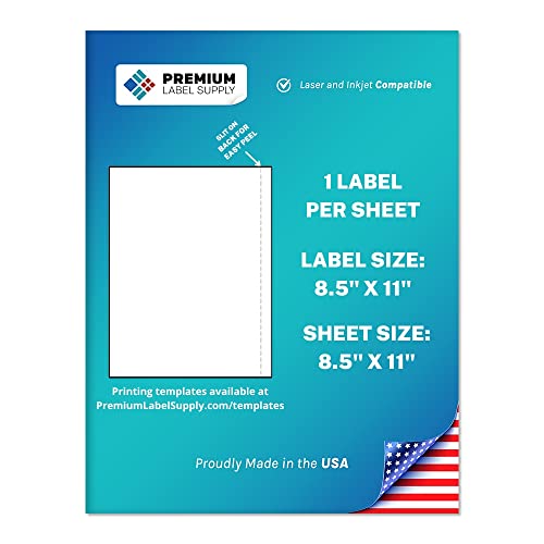 Image of Premium Label Supply White Shipping Labels 8.5 inch x 11 inch Laser /Inkjet Compatible 2000 Sheets - Letter Size