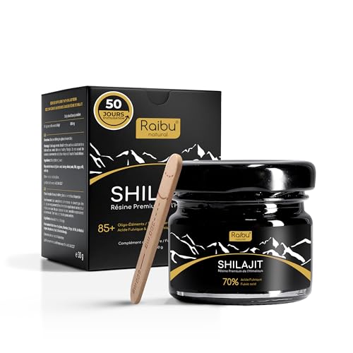 Shilajit Pure, Résine de Shilajit Himalaya - Authentique et Naturel 30g - Natural, Riche en Acide Fulvique et Minéraux - Sans Additifs et Testé en Laboratoire - Spatule Incluse