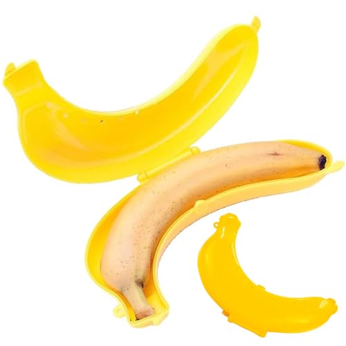 Bananas Cases, 100% BPA Free Bananas Case Protector Container, Banana Storage Box, Reusable Banana Holder for Lunch Box Outdoor Travel, Keep Fruit Fresh Picnic Camping, Home, Working, Students(Yellow)