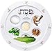 The Dreidel Company Passover Seder Plate Melamine Seder Plate Spring Garden Design, Traditional Kaarah For Pesach 12