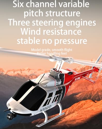 Image of FLYCOLOR C138 RC Helicopter 2.4G 6CH 6-Axis Gyro Altitude Hold 1 /33 Remote Control Plane Ready to Fly RTF(RED-White)