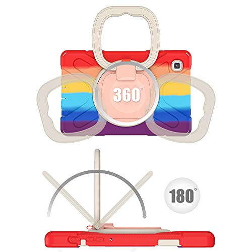 Étui Samsung Galaxy Tab A7 Lite 8.7 T220 coque de protection rouge avec sangle