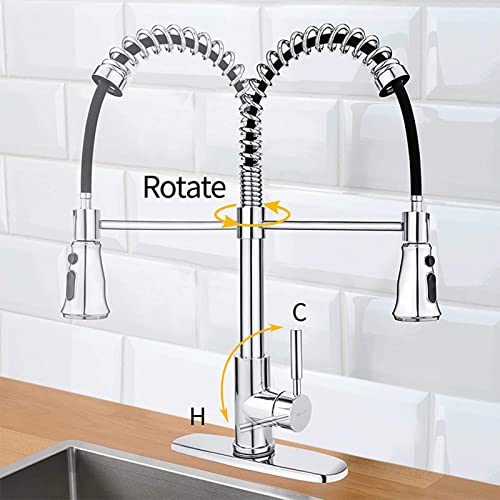 Robinet de cuisine avec douchette en laiton doré chic - 5