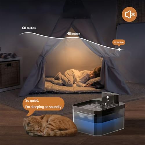 Fuente de agua automática para gatos 2.2L, azul miniatura 4