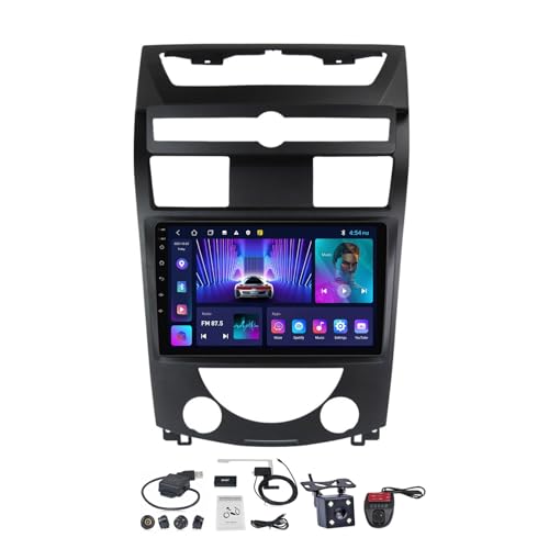 MLXABH Android 12 Radio estéreo para automóvil para Ss-angYon-g Rexton Y250 2 2006-2012 Pantalla de 9 pulgadas Carplay incorporado Android Auto Controles en el volante Bluetooth FM AM con cámara de re