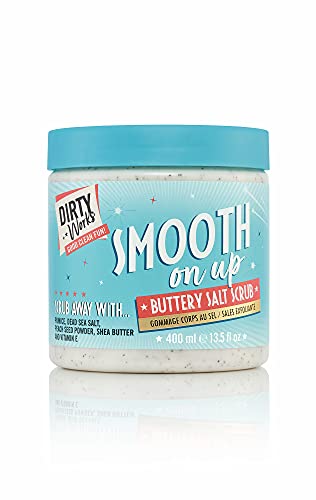 Dirty Works Body Scrub | Smooth On Up Buttery Salt Scrub | Natural Sea Salt Skin Exfoliant With Vitamin E 400Ml - 2
