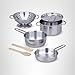 Melissa & Doug Stainless Steel Pots & Pans, 8 Piece Play Kitchen Set, Premium Play Kitchen Accessories & Cooking Utensils, Preschool Toys for Kids 3+