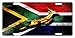 South Africa Flag Custom License Plate African Emblem Springbok Version
