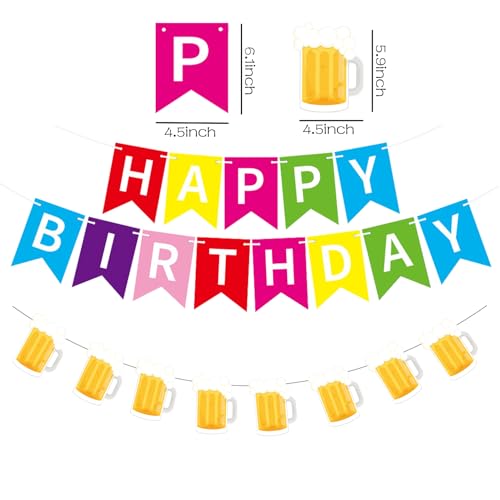Image of Beer Birthday Banner for Beer Party and Birthday Wedding Party Supplies (Colorful)