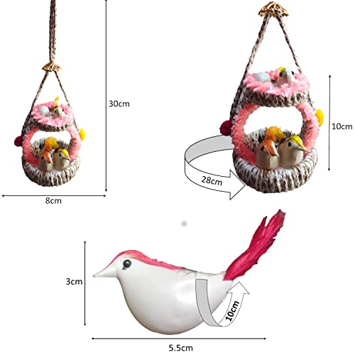 "Add a Natural Charm to Your Home with Handcrafted Blue Jute Balcony Hanging Birds Nest - Perfect for Decorating Hallways, Patios, Gardens, Trees, and More!"