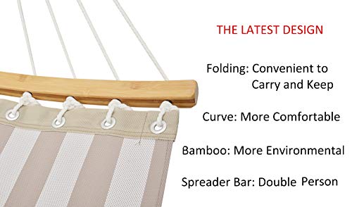 image for Patio Watcher 14 FT Quick Dry Hammock Folding Curved Bamboo Spreader B