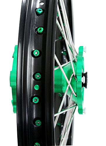 Protrax Complete Rear Wheel Rim 19\"X1.85 Green Hub Kawasaki KX125 KX250 \'03-2008