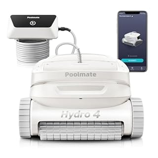 Poolmate Hydro 4 Inground/Above Ground Pool Cleaner Robot for Floors, Walls & Waterlines, WiFi/Bluetooth Control, 50ft Cord, 4.1L Top Load Filter Basket
