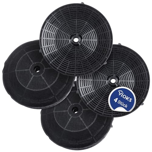 VIOKS Set 4x Kohlefilter für Dunstabzugshauben Ersatz für AEG 4055171138 4055217501 Whirlpool 484000008824 Elica CFC0038668 Aktivkohlefilter Dunstabzugshaube - Electrolux AEG Abzugshaube Filter