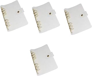 Abaodam 4 Unidades De Fichário Transparente A5 Fichário De Livro 6 Argolas Capa De Fichário Mangas Protetoras Planejador Fichário Capa De Aço Inoxidável Recarregáveis Planejador